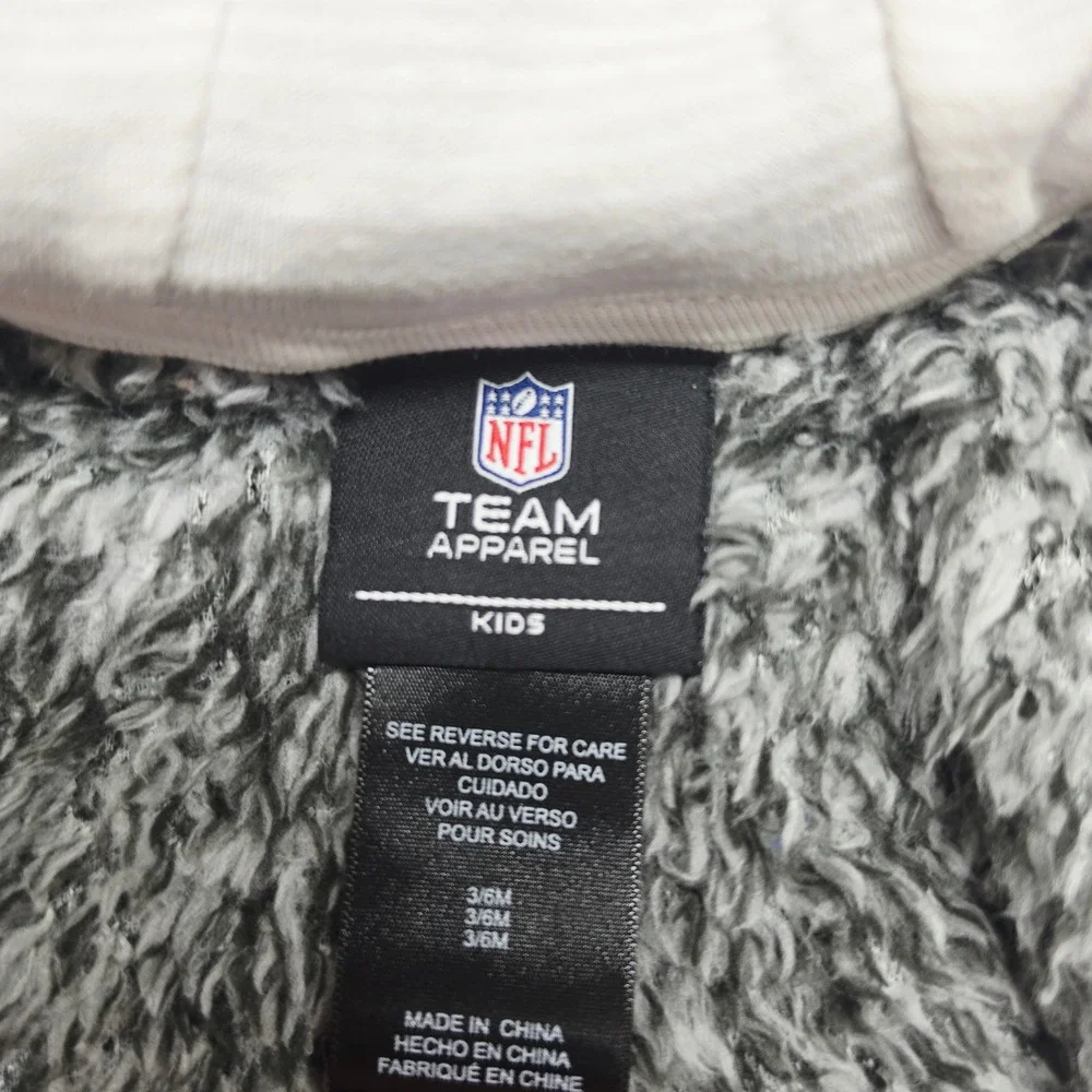 NFL Team Apparel Steelers Bunting Kids 3/6M Grey Sherpa Bear Ears